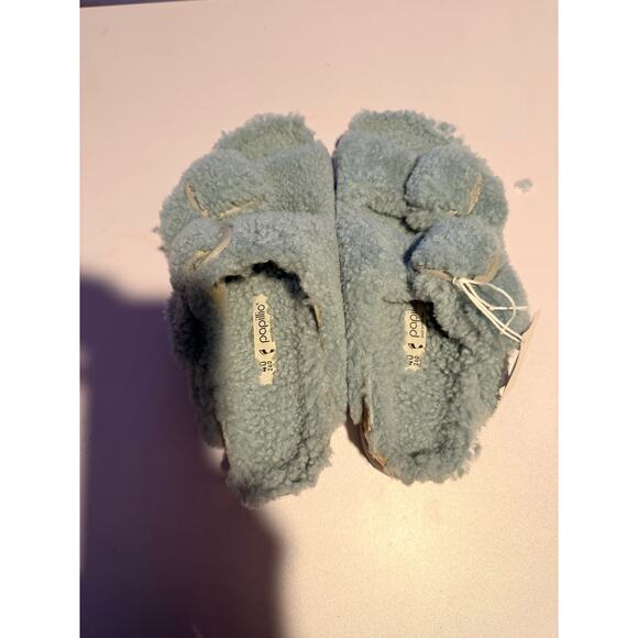 NEW Papillio Birkenstock Arizona Big Buckle Shearling Teddy Faded Aqua EU 38 - Picture 8 of 10